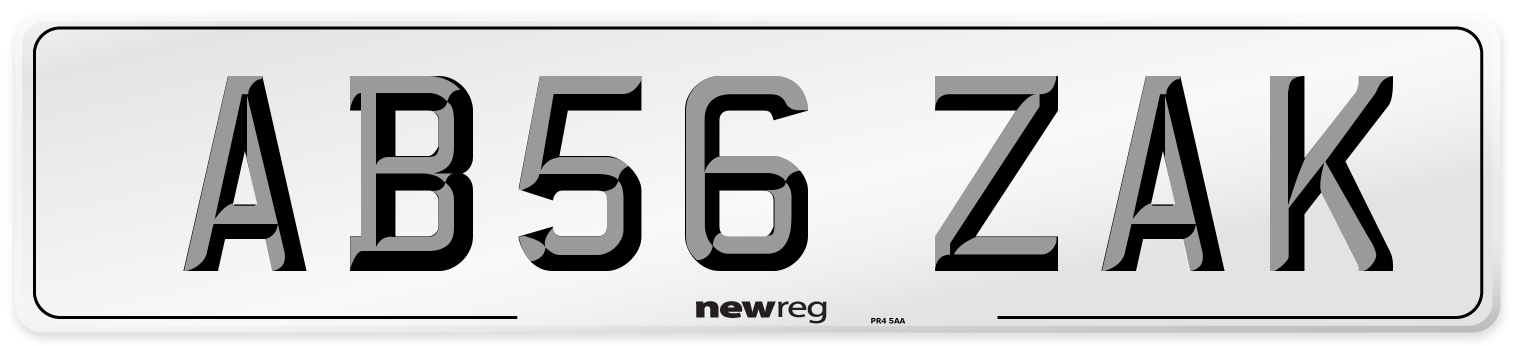 AB56 ZAK Number Plate from New Reg